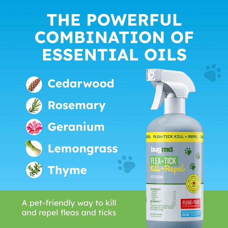 Advanced Natural Pet Flea-Tick Spray for Pets