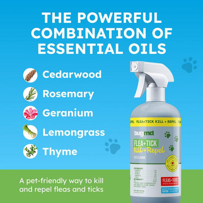 Advanced Natural Pet Flea-Tick Spray for Pets