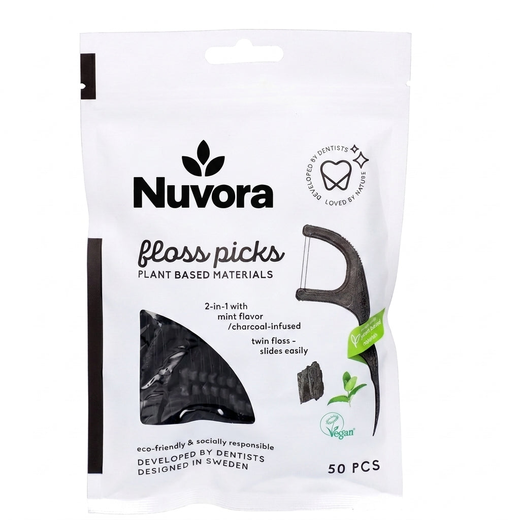 Activated Charcoal Floss Picks